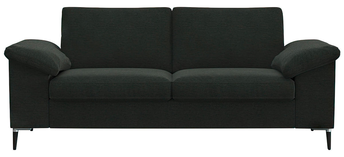 2-SITZER-SOFA Flachgewebe Waldgrün  - Waldgrün/Schwarz, Design, Textil/Metall (176/84,5/92cm) - Livetastic