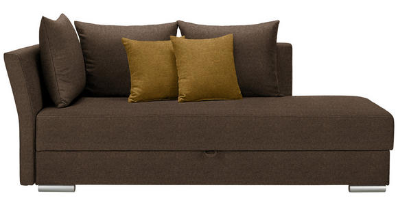 LIEGE in Webstoff Dunkelbraun - Chromfarben/Dunkelbraun, Design, Kunststoff/Textil (220/93/100cm) - Xora