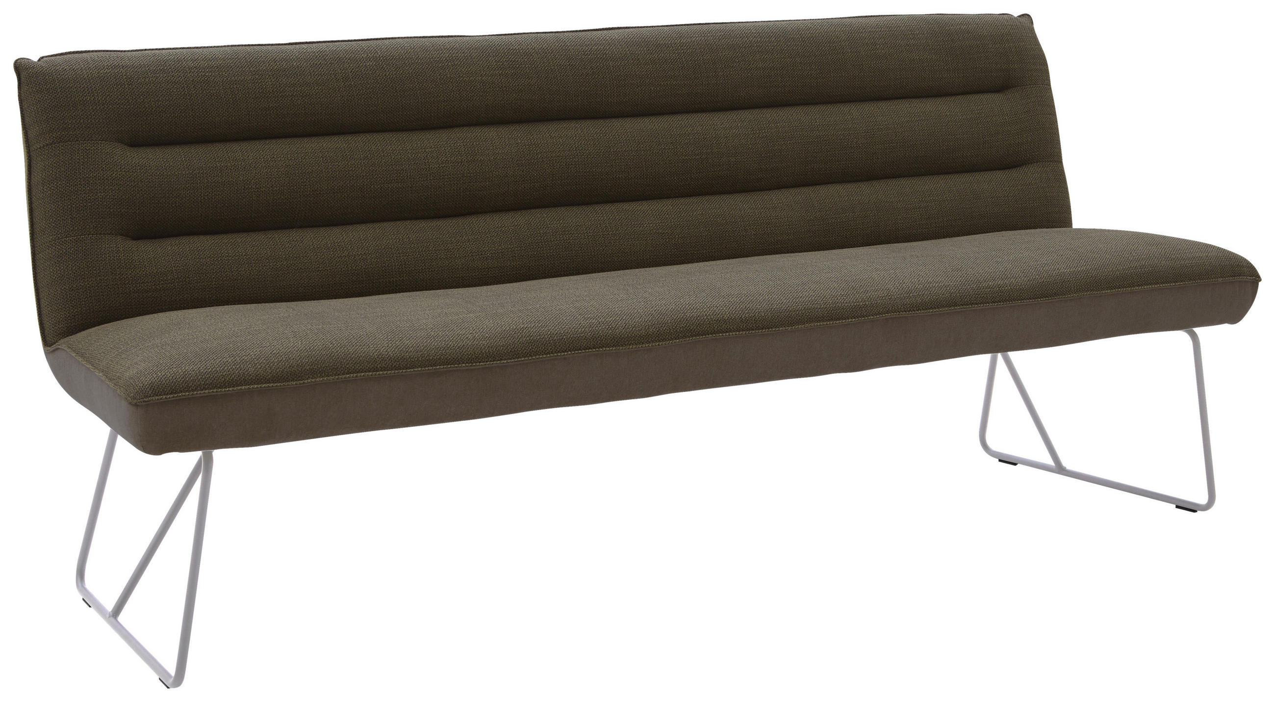 SITZBANK 218/89/68 cm  in Braun, Edelstahlfarben  - Edelstahlfarben/Braun, Design, Textil/Metall (218/89/68cm) - Dieter Knoll