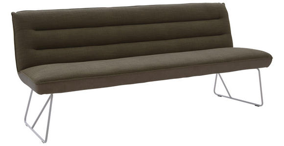 SITZBANK 218/89/68 cm  in Braun, Edelstahlfarben  - Edelstahlfarben/Braun, Design, Textil/Metall (218/89/68cm) - Dieter Knoll