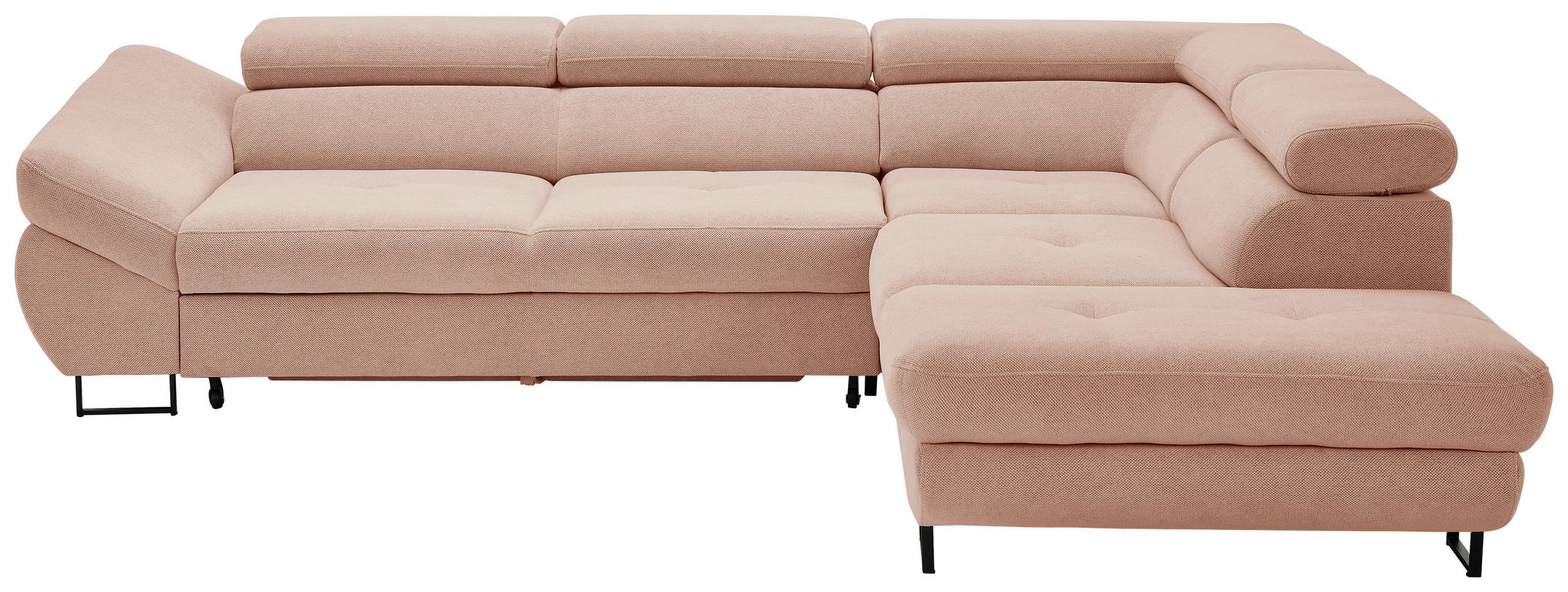 HÖRNSOFFA i vävt tyg gammelrosa  - svart/gammelrosa, Design, metall/textil (280/235cm) - Hom`in