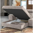 ECKSOFA in Velours Beige  - Beige/Schwarz, Design, Textil/Metall (181/267cm) - Carryhome