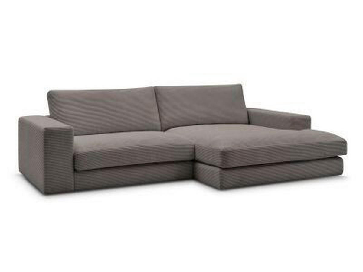 ECKSOFA  LEONARD Taupe Cord  - Taupe/Schwarz, MODERN, Kunststoff/Textil (274/159cm)