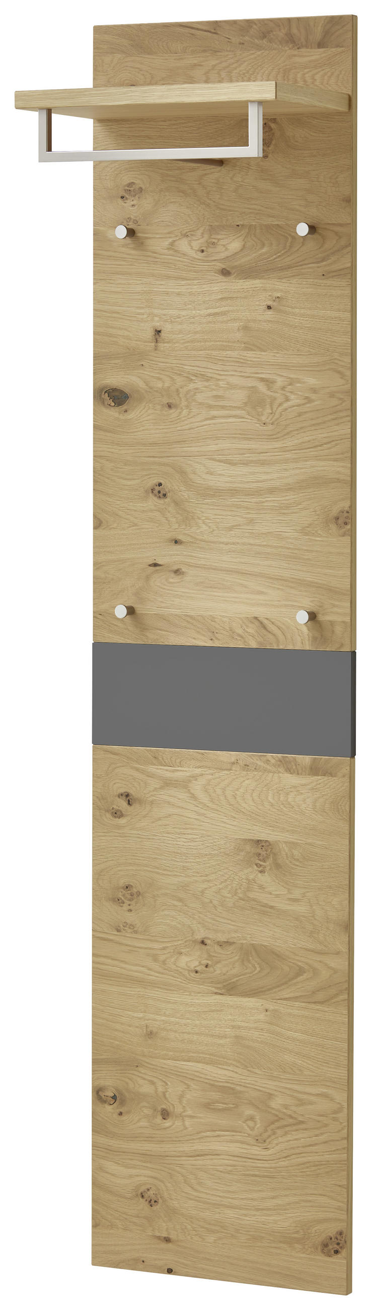 GARDEROBE 3-teilig  in 115/195/37 cm  - Eichefarben/Grau, Design, Glas/Holz (115/195/37cm)
