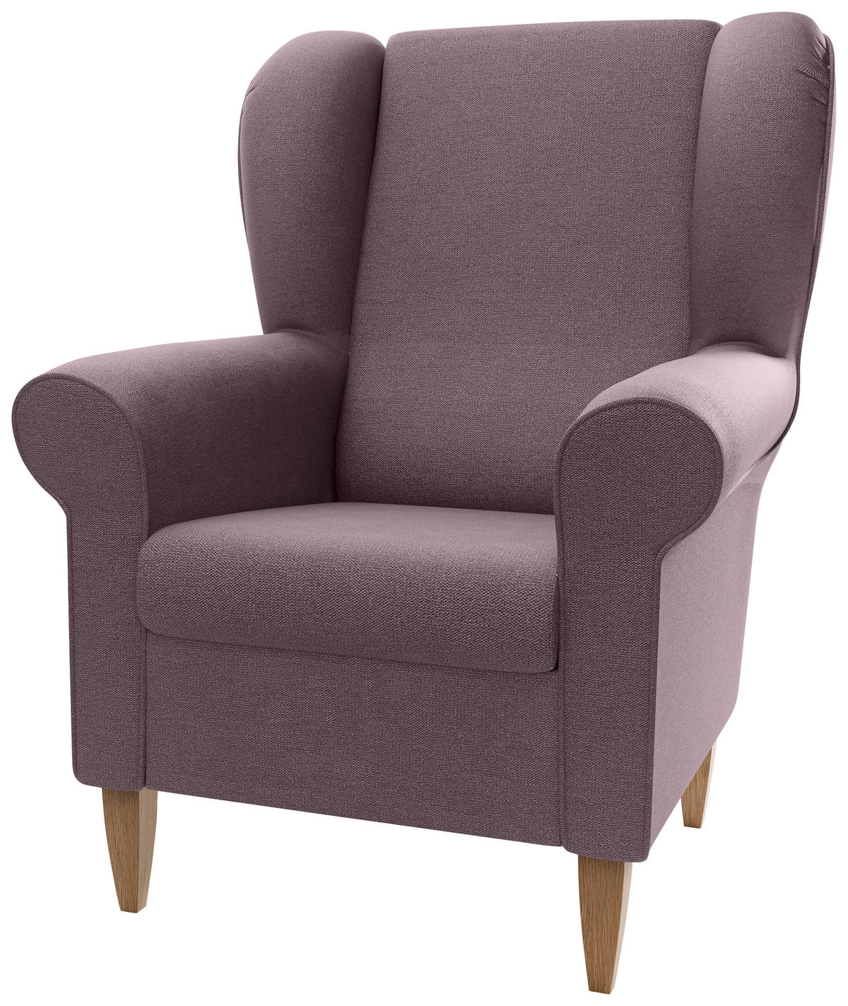 OHRENSESSEL Struktur Bordeaux  - Bordeaux/Naturfarben, Konventionell, Holz/Textil (80/102/86cm) - Livetastic