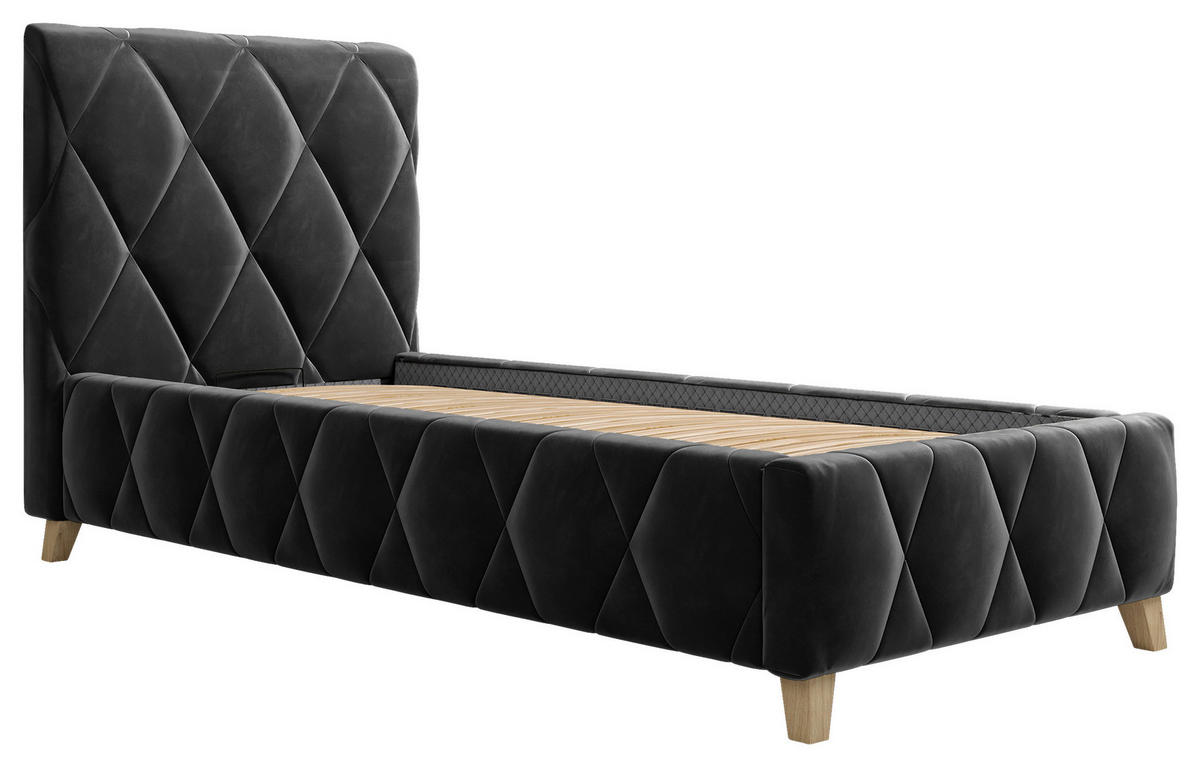POLSTERBETT 80/200 cm  in Anthrazit  - Anthrazit, Modern, Holz/Holzwerkstoff (80/200cm) - MID.YOU