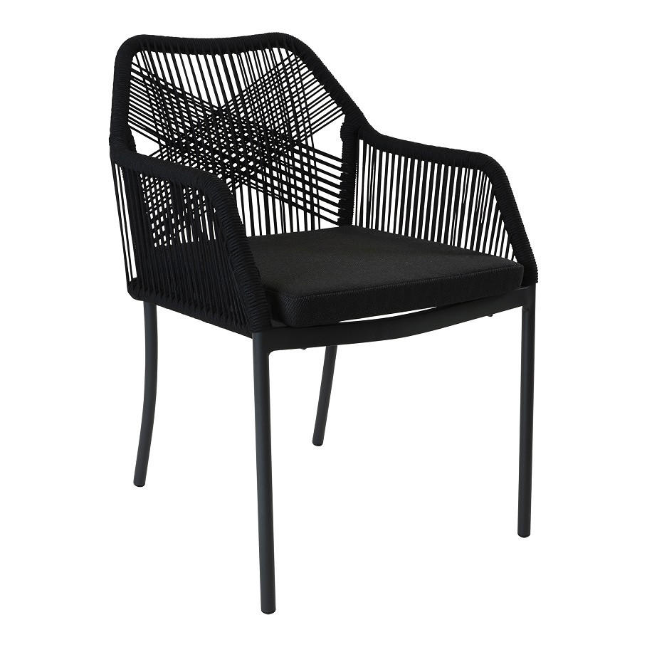 STAPELSTUHL Aluminium Anthrazit  - Anthrazit/Schwarz, MODERN, Kunststoff/Textil (56/81/61cm) - Ambia Garden