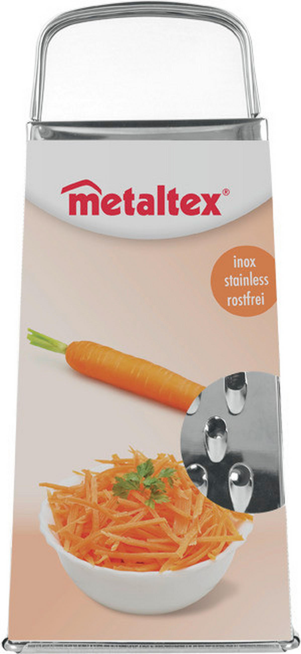 NÉGYOLDALÚ RESZELŐ - nemesacélszínű, Basics, fém (10,6/8,1/23,5cm) - Metaltex