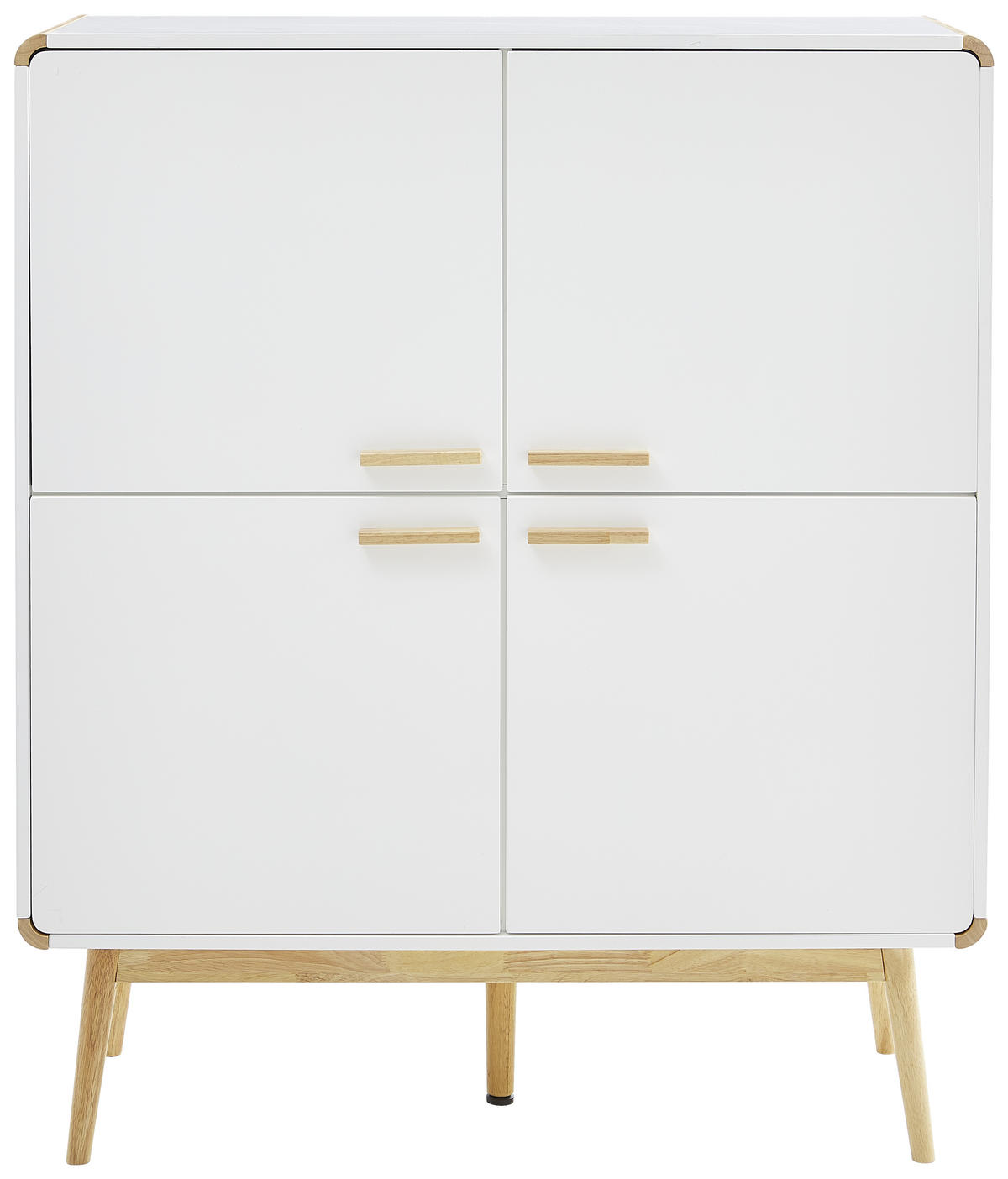 VYSOKÁ KOMODA, kaučukové drevo, prírodná farba, biela, 104/123/40 cm - biela/prírodná farba, Design, drevo/kompozitné drevo (104/123/40cm) - MID.YOU