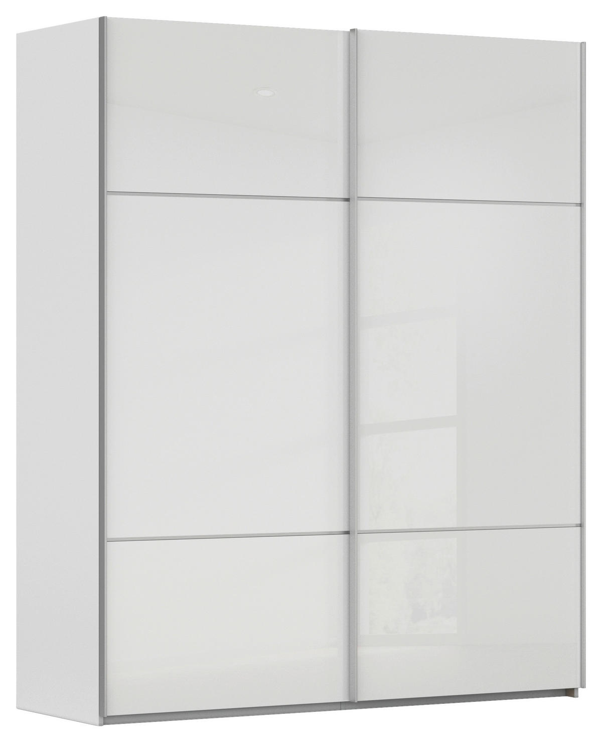 SCHWEBETÜRENSCHRANK 162/223/68 cm 2-türig Grau, Weiß  - Alufarben/Weiß, KONVENTIONELL, Glas/Holzwerkstoff (162/223/68cm) - Novel