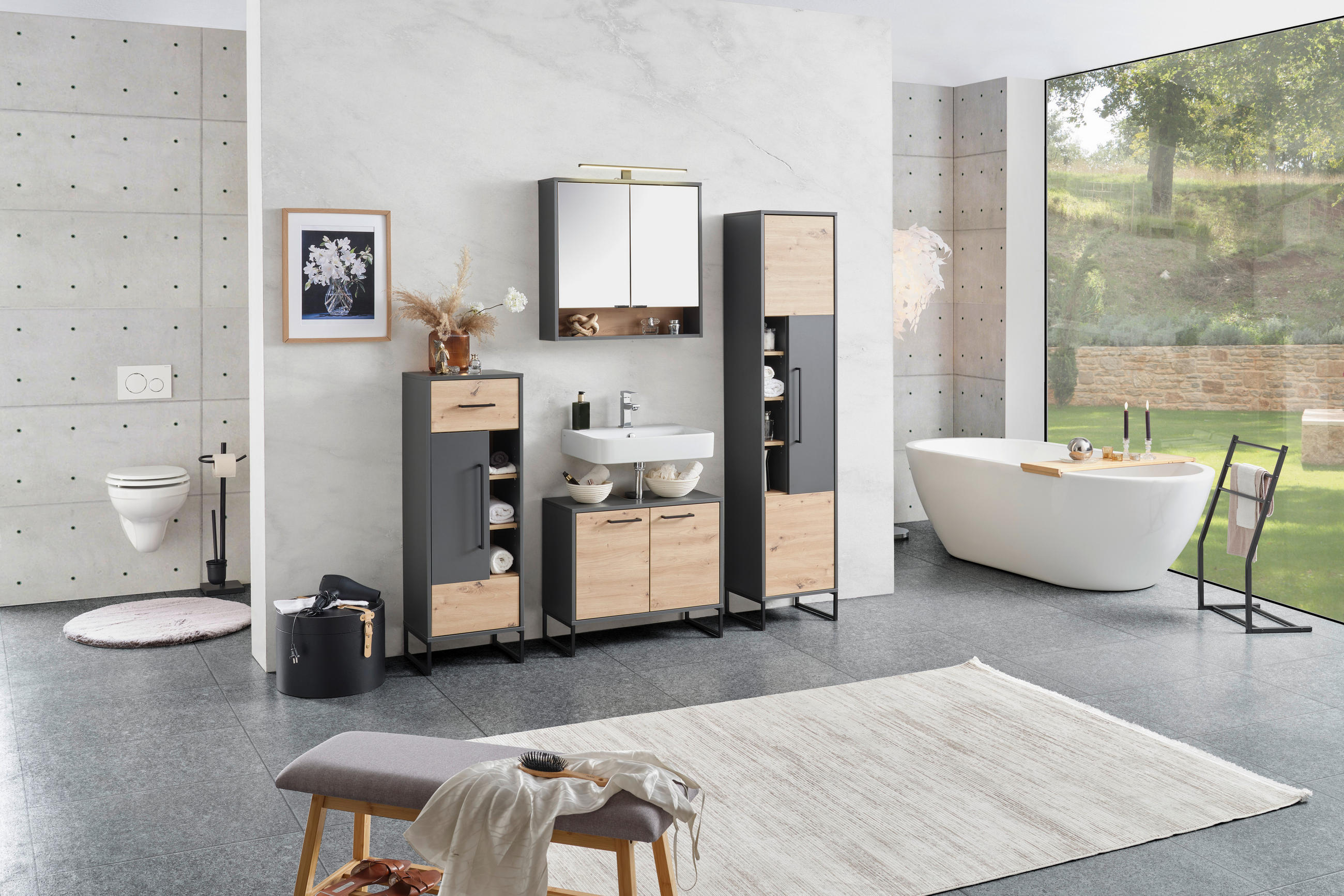 SPIEGELSCHRANK 70/68/17,5 cm  - MODERN, Glas/Holzwerkstoff (70/68/17,5cm) - MID.YOU
