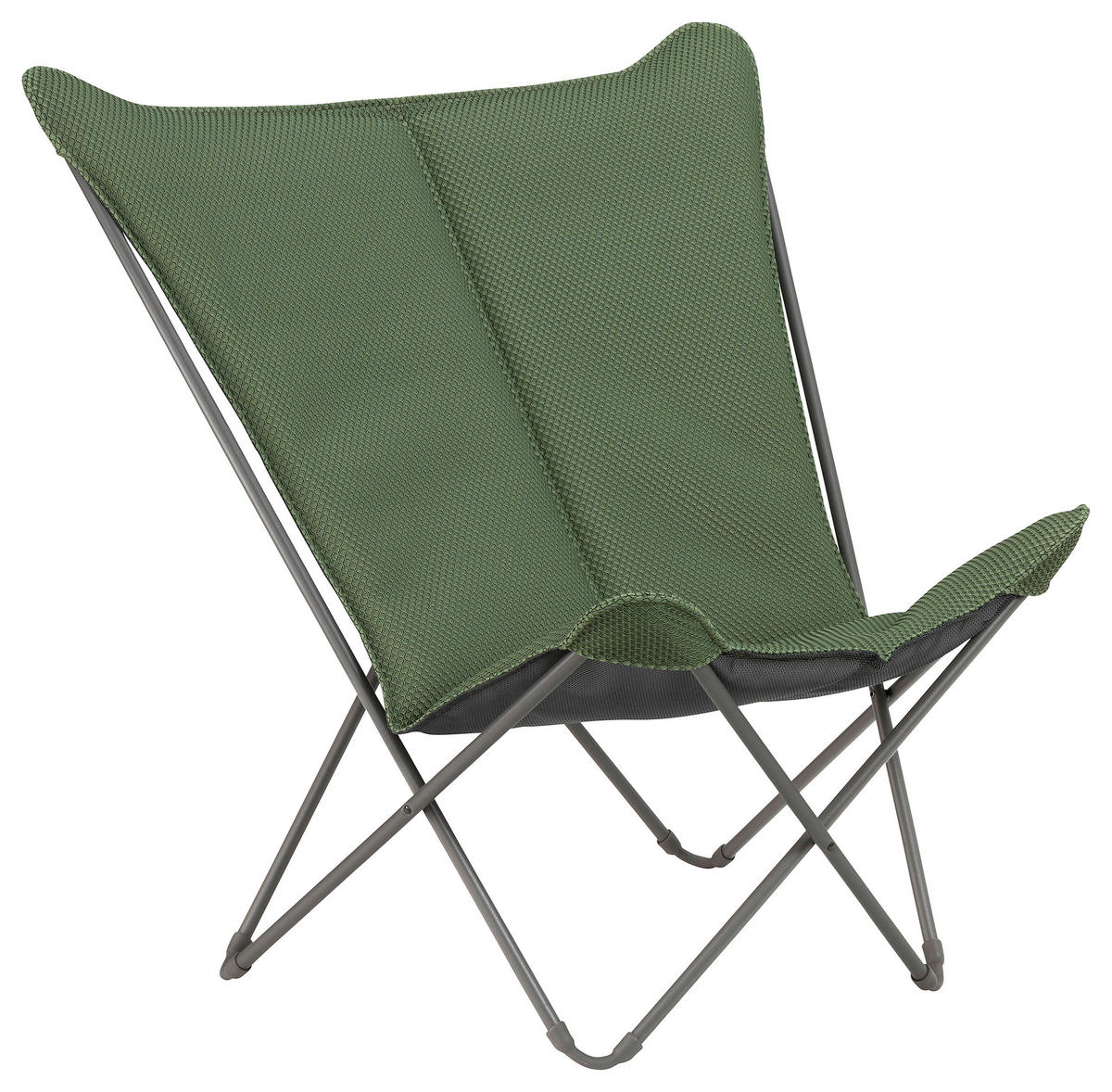 GARTEN-RELAXSESSEL Stahl  - Titanfarben/Olivgrün, Basics, Kunststoff/Metall (91/87/83cm) - Lafuma Mobilier
