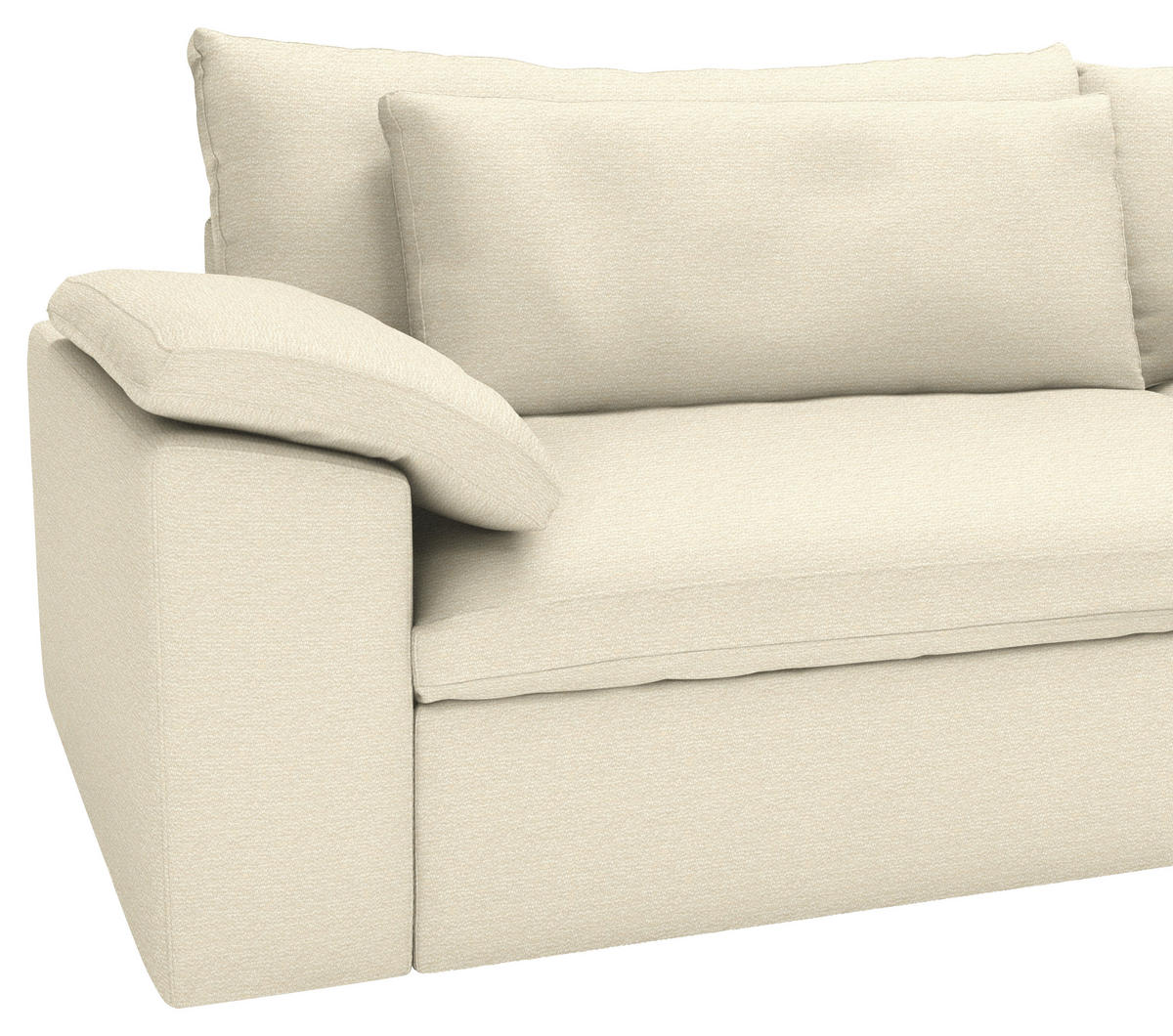 ECKSOFA  Chenille Naturfarben  - Schwarz/Naturfarben, Modern, Kunststoff/Textil (306/198cm) - Carryhome