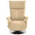 RELAXSESSEL in Leder Beige  - Edelstahlfarben/Beige, Design, Leder/Metall (78/112/85cm) - Cantus