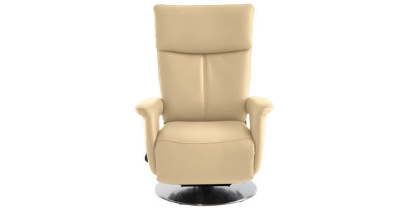 RELAXSESSEL in Leder Beige - Edelstahlfarben/Beige, Design, Leder/Metall (78/112/85cm) - Cantus
