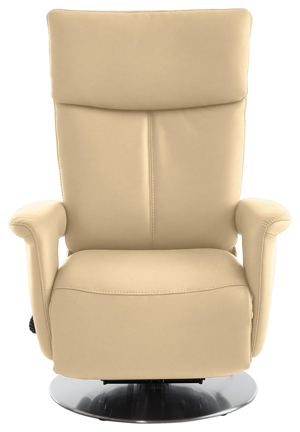 RELAXSESSEL in Leder Beige  - Edelstahlfarben/Beige, Design, Leder/Metall (78/112/85cm) - Cantus