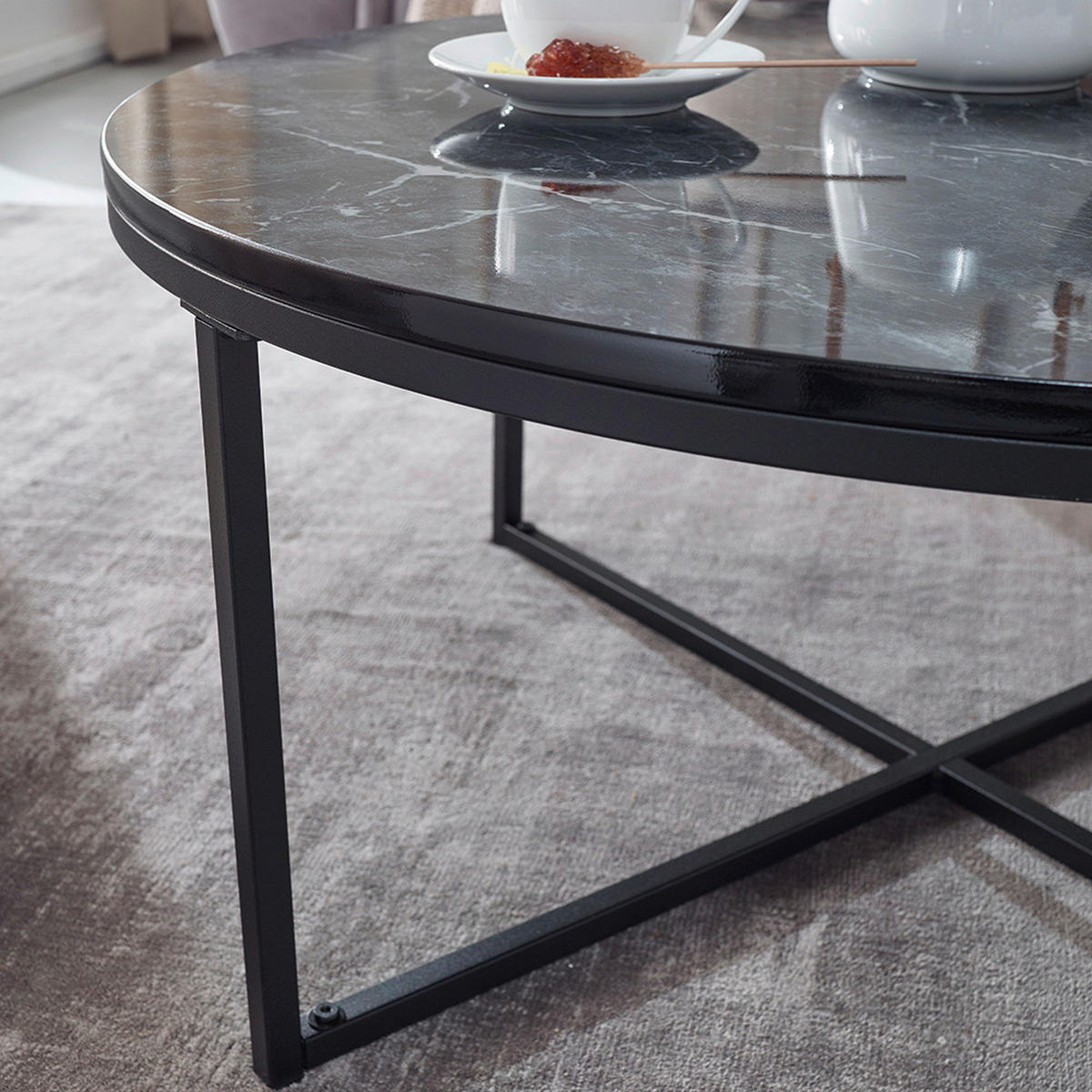 COUCHTISCH in Holzwerkstoff  - Schwarz, Konventionell, Holzwerkstoff/Metall (80/36cm) - MID.YOU