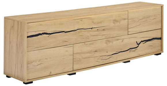 LOWBOARD  200/61/40 cm  - Eichefarben/Schwarz, KONVENTIONELL, Holzwerkstoff (200/61/40cm) - Xora