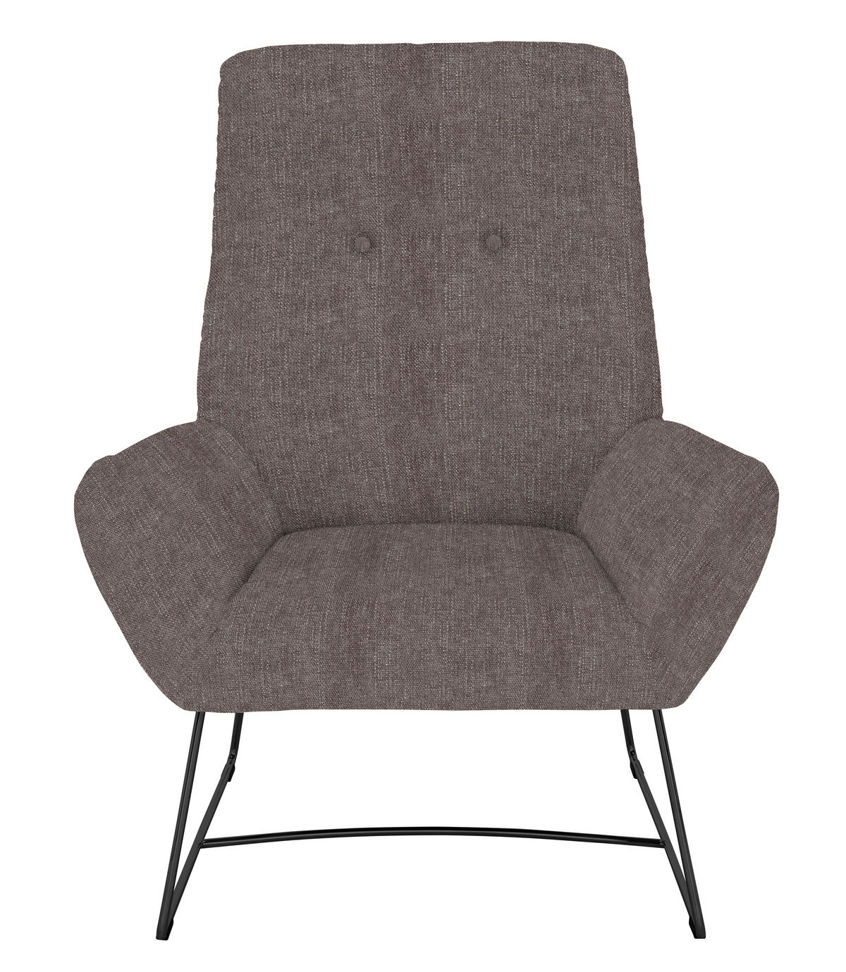 SESSEL in Flachgewebe Hellbraun  - Hellbraun/Schwarz, Design, Textil/Metall (82/102/81cm) - Pure Home Lifestyle