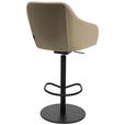 BARHOCKER in Metall, Leder Beige  - Beige/Schwarz, Design, Leder/Metall (59/109,5-120/42cm) - Johann Jakob