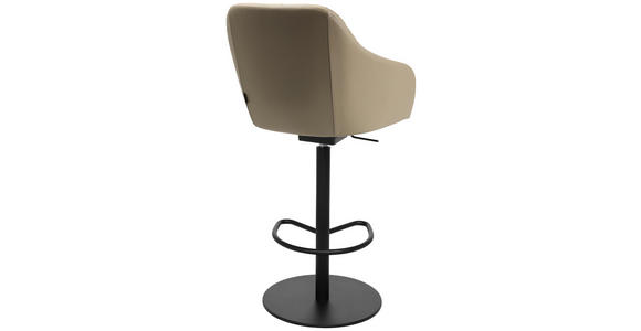 BARHOCKER in Metall, Leder Beige - Beige/Schwarz, Design, Leder/Metall (59/109,5-120/42cm) - Johann Jakob