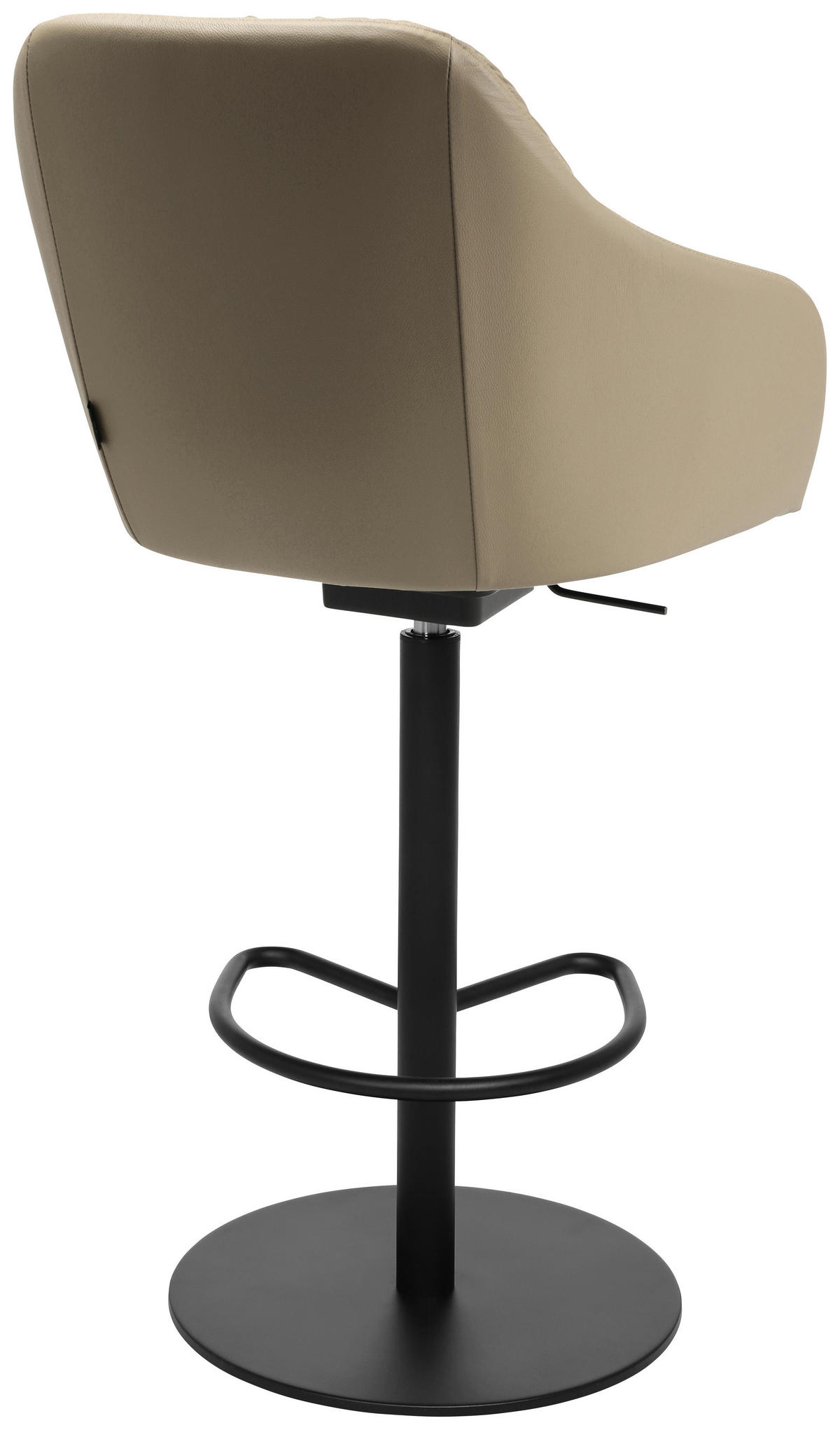 BARHOCKER in Metall, Leder Beige  - Beige/Schwarz, Design, Leder/Metall (59/109,5-120/42cm) - Johann Jakob