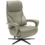 RELAXSESSEL in Leder Hellgrau  - Hellgrau/Schwarz, Design, Leder/Metall (75/106/88cm) - Dieter Knoll