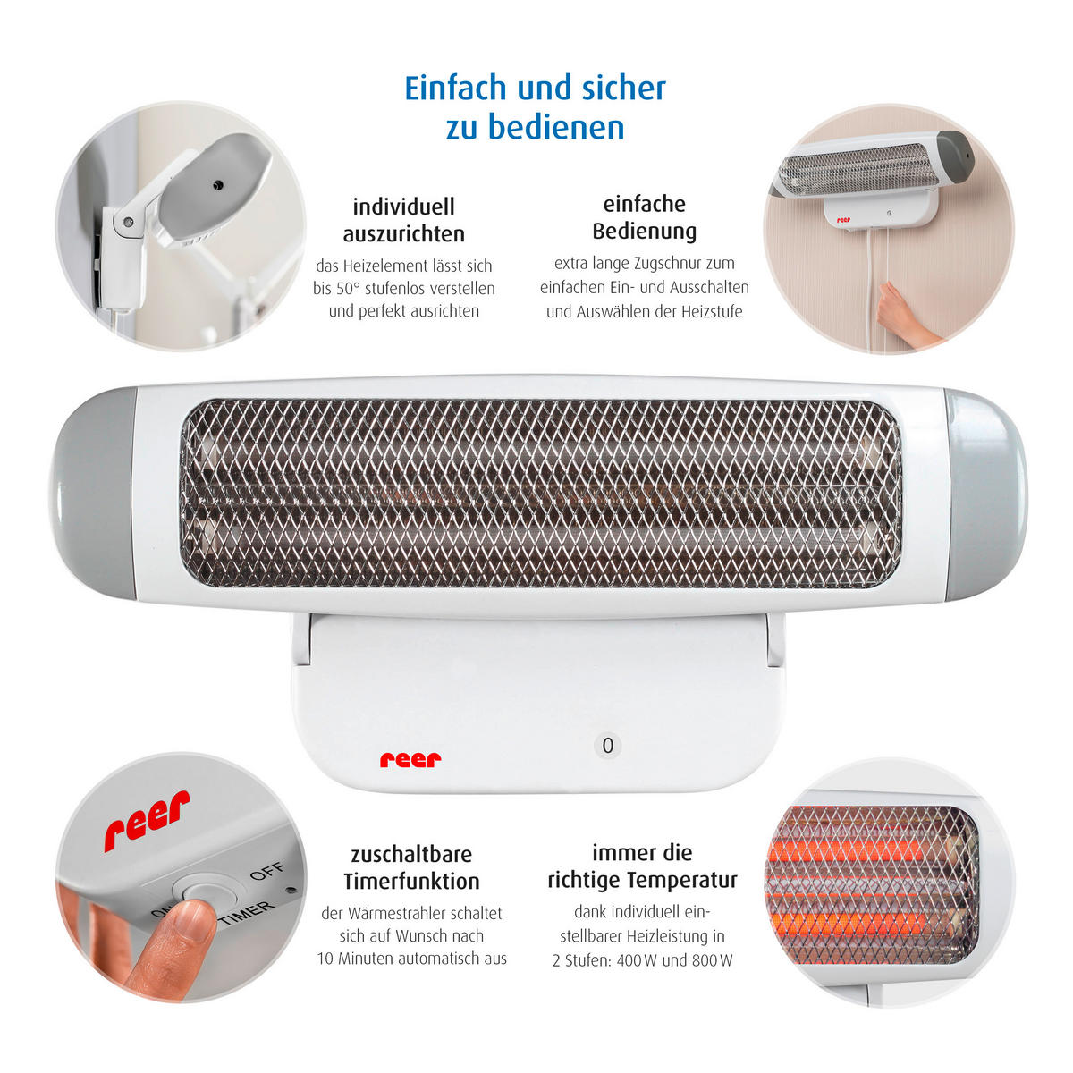 HEIZSTRAHLER  - Basics, Kunststoff/Metall (52/14cm) - Reer