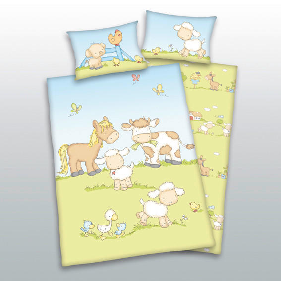BABYBETTWÄSCHESET 100/135 cm  - Blau/Weiss, Basics, Textil (100/135cm) - Herding