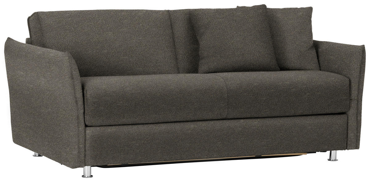 SCHLAFSOFA in Textil Braun  - Chromfarben/Braun, Modern, Textil/Metall (194/85/100cm) - Bali