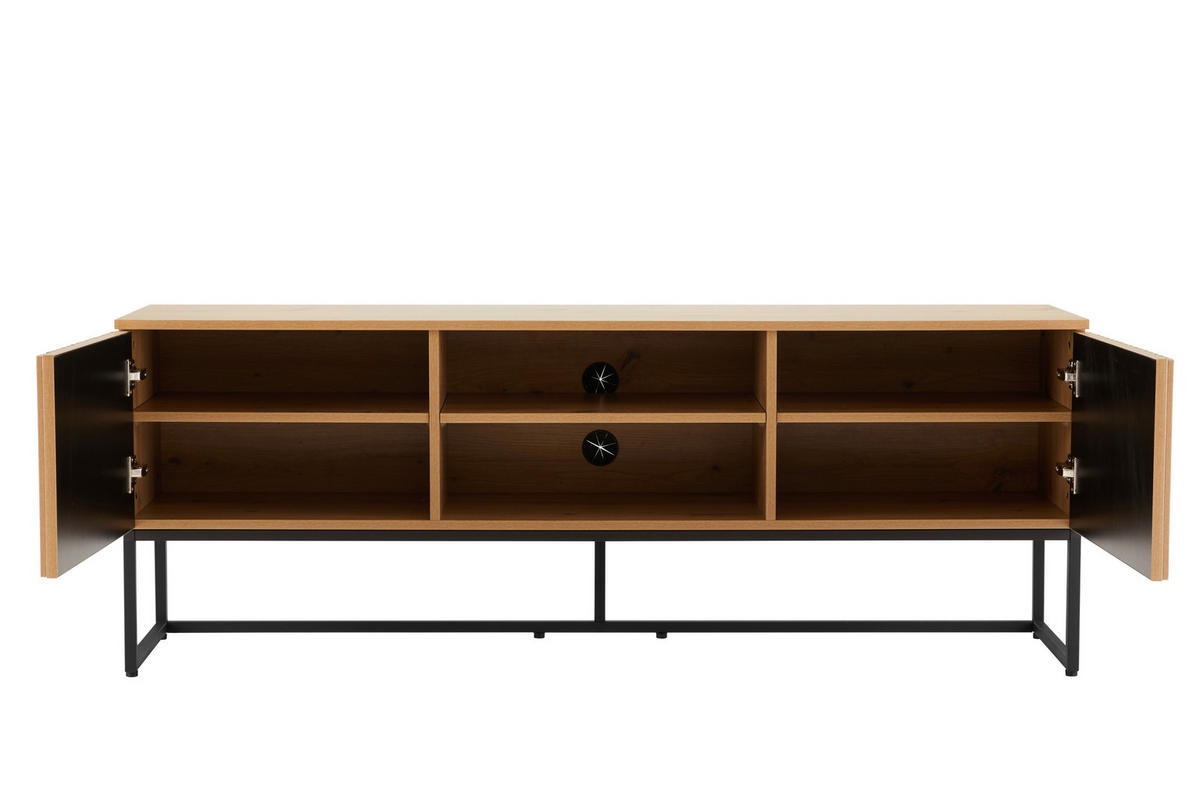 LOWBOARD Bueno  in 160/60/40 cm  - Schwarz/Eiche Artisan, MODERN, Holzwerkstoff/Metall (160/60/40cm) - Xora