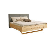 BETT 200/200 cm  Zirbelkieferfarben, Greige   - Greige/Zirbelkieferfarben, Natur, Holz/Textil (200/200cm) - Valnatura
