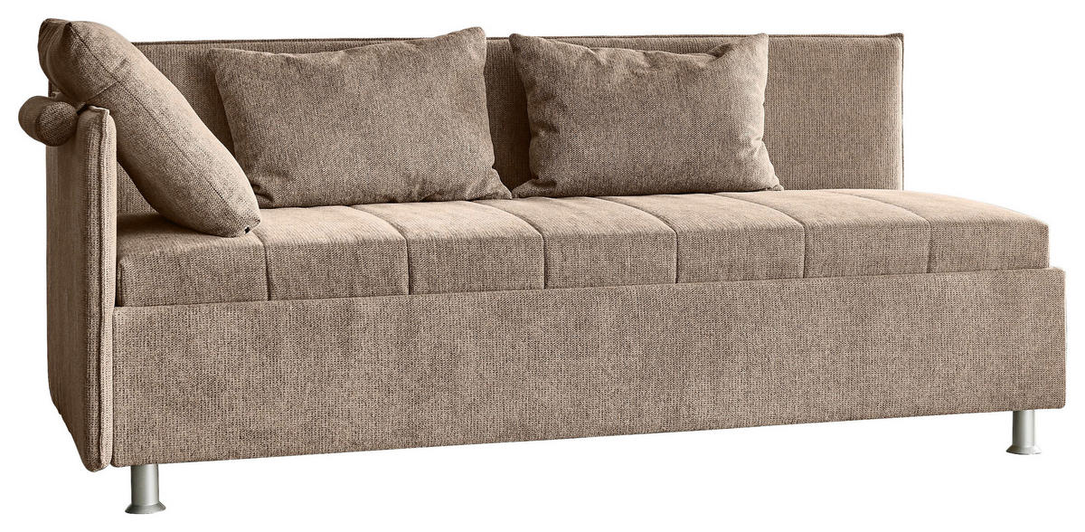 POLSTERLIEGE  in Flachgewebe Terracotta  - Terracotta/Hellgrau, KONVENTIONELL, Holz/Holzwerkstoff (120/200cm) - Beldomo Style