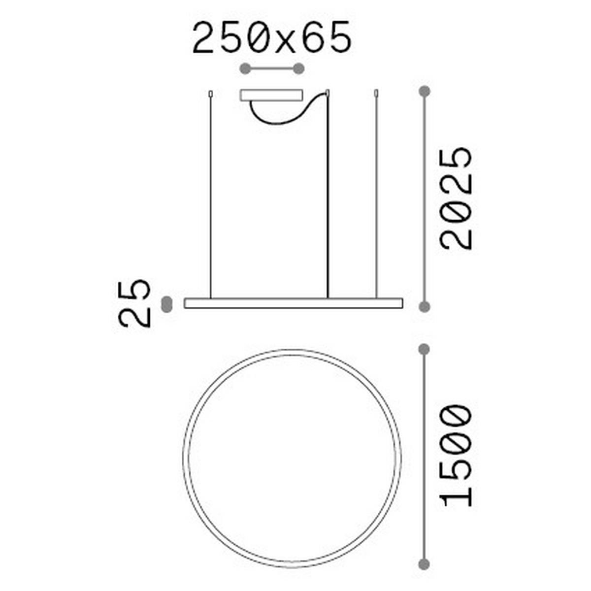 LED-HÄNGELEUCHTE Oracle Slim 150/27,5/202,5 cm   - Weiß, Design, Kunststoff/Metall (150/27,5/202,5cm) - Ideal Lux