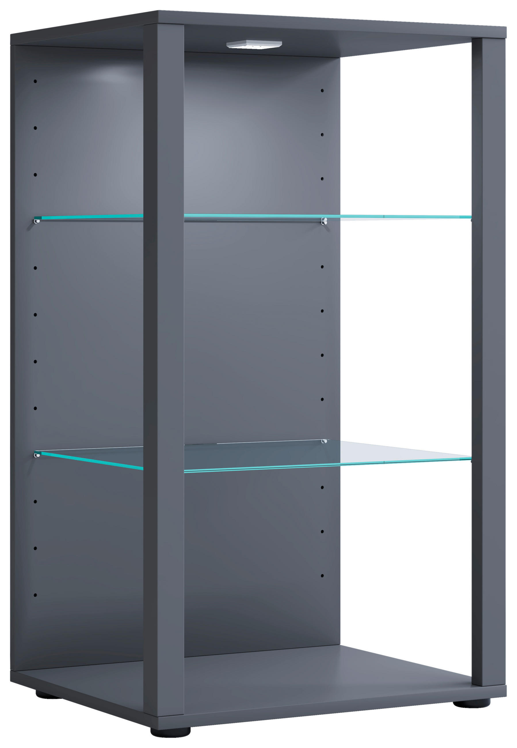 VITRINE  in Anthrazit  - Anthrazit/Schwarz, MODERN, Glas/Holzwerkstoff (52/90/44cm) - MID.YOU