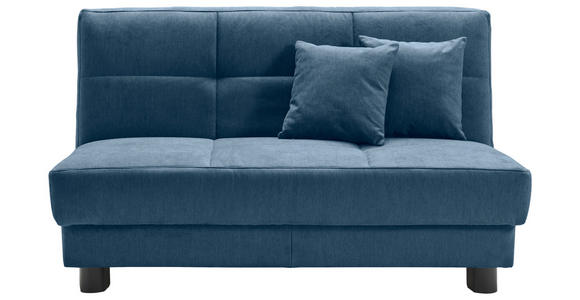 SCHLAFSOFA Mikrovelours Blau  - Blau/Schwarz, KONVENTIONELL, Textil/Metall (145/85/100cm) - Carryhome