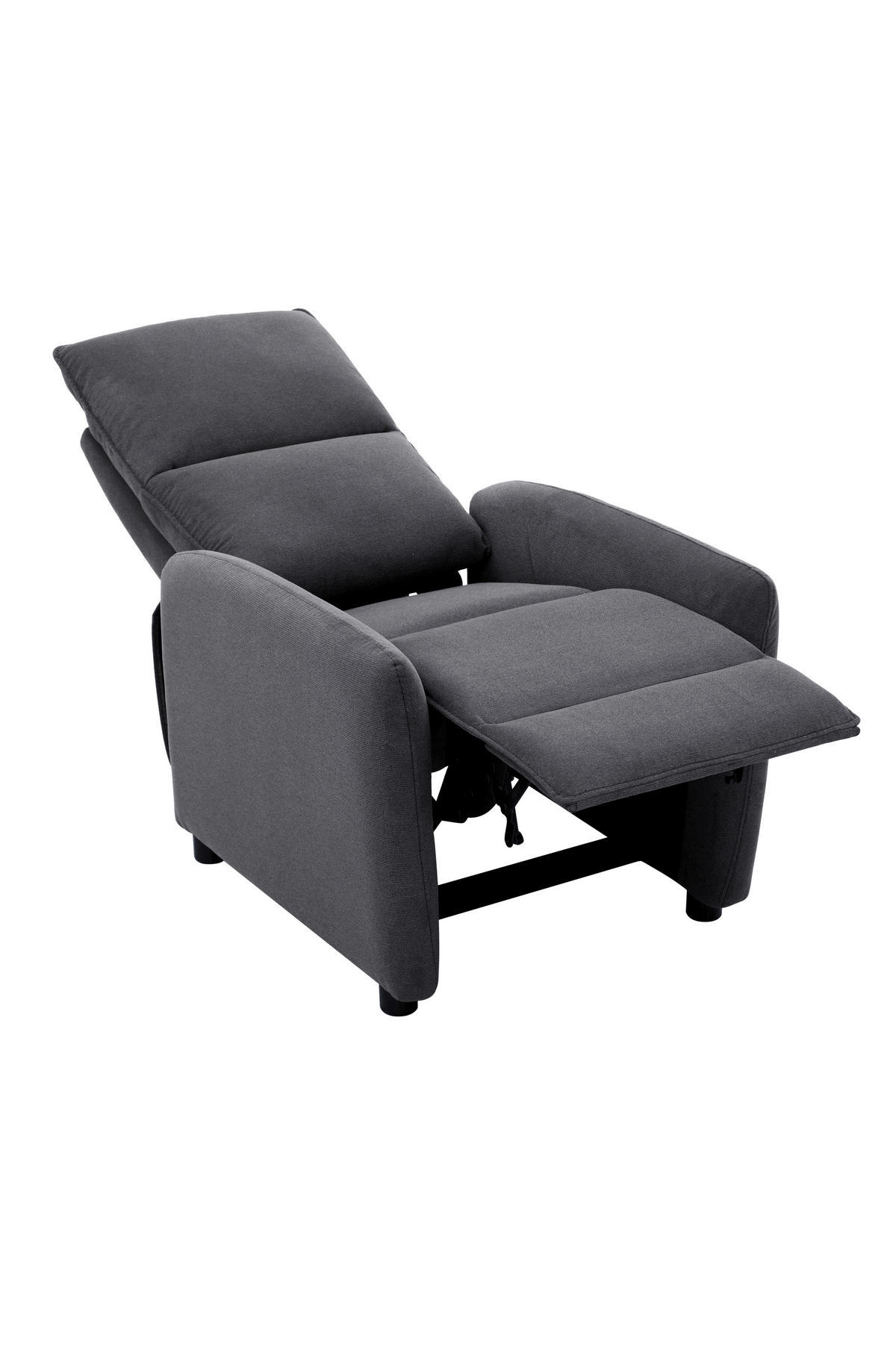 Fotoliu Pentru Televizor din lemn, metal, plastic, textil, gri închis - gri închis/negru, Konventionell, plastic/lemn (74/101/95cm) - Carryhome