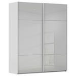 SCHWEBETÜRENSCHRANK  in Grau  - Grau, KONVENTIONELL, Glas/Holzwerkstoff (181/223/67cm) - Novel