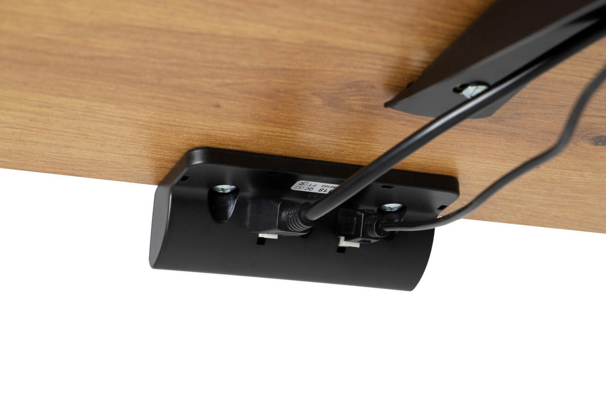 SCHREIBTISCH 140/70/72/118 cm Schwarz, Eiche Artisan höhenverstellbar elektrisch höhenverstellbar  - Schwarz/Eiche Artisan, Modern, Holzwerkstoff/Metall (140/70/72/118cm) - Livetastic