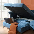 ECKSOFA in Chenille Blau  - Blau/Schwarz, KONVENTIONELL, Textil/Metall (291/153cm) - Hom`in