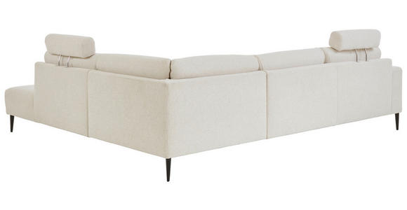 ECKSOFA Dieter Knoll Beige Chenille  - Beige/Schwarz, Design, Textil/Metall (303/254cm) - Dieter Knoll