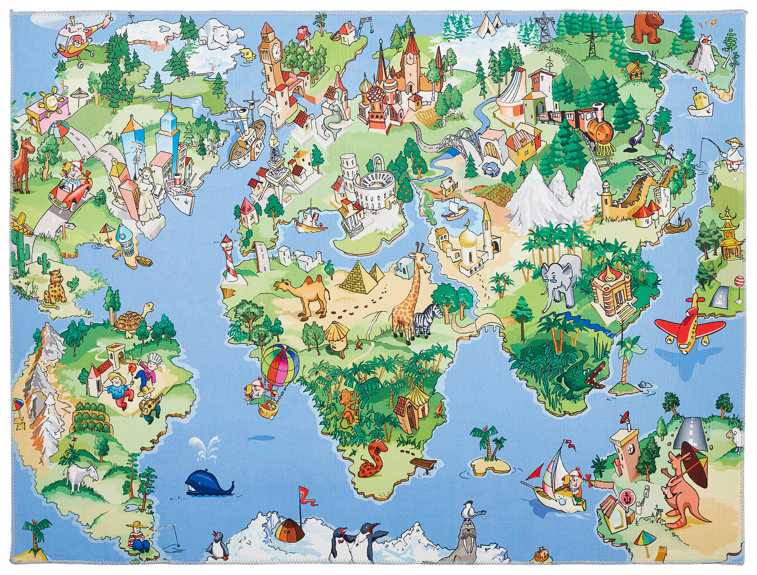 KINDERTEPPICH 120/160 cm Worldmap - Multicolor, KONVENTIONELL, Textil (120/160cm) - Ben'n'jen