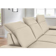 ECKSOFA Rivello in Echtleder Creme  328/193 cm  - Creme/Schwarz, Design, Leder/Metall (328/193cm) - Dieter Knoll