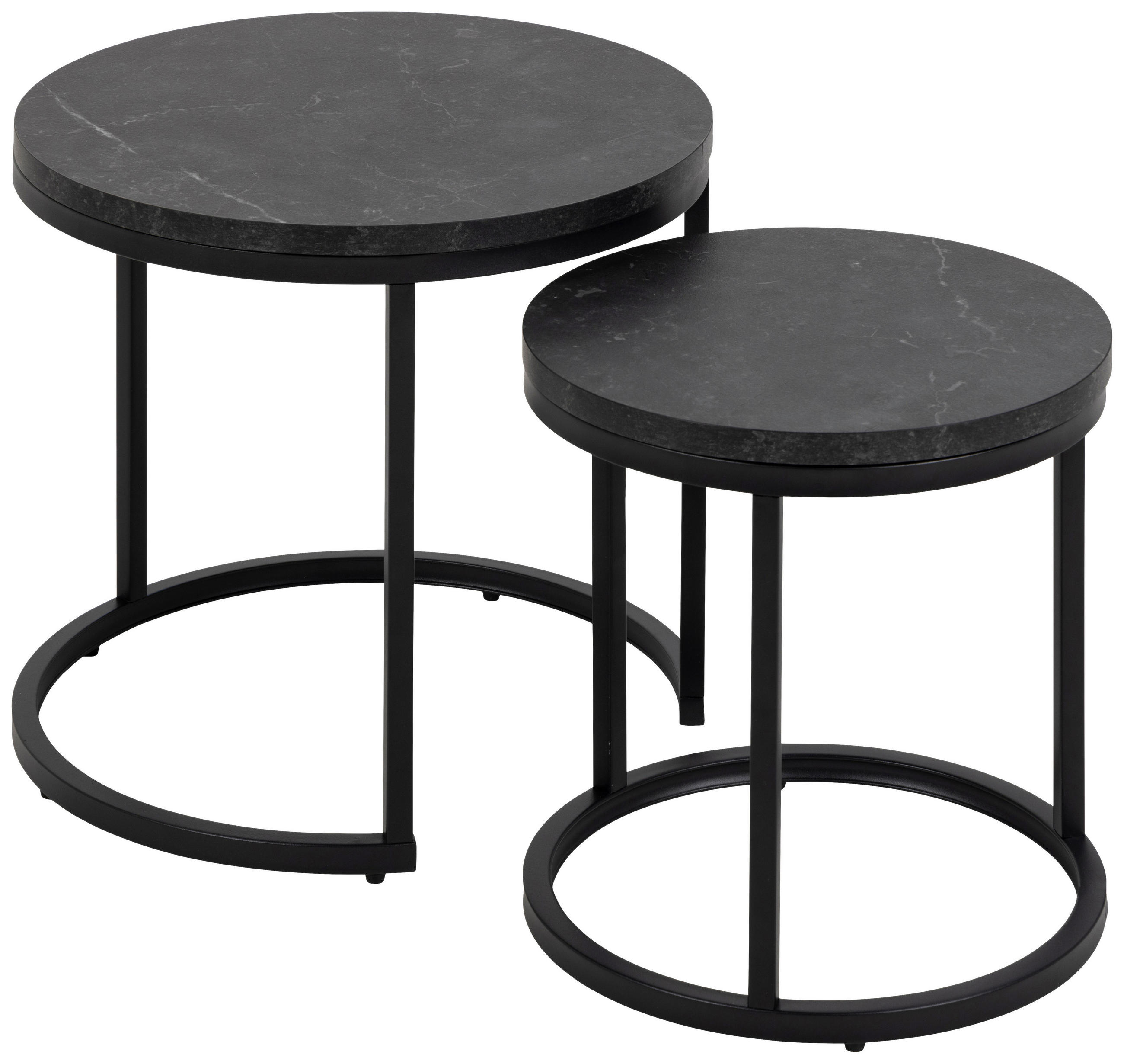 COUCHTISCH rund Schwarz  - Schwarz, Design, Holzwerkstoff/Metall (45/40/45cm) - MID.YOU