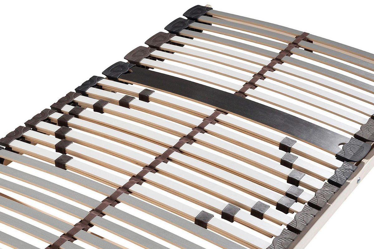 LATTENROST 80/200 cm Kopfteil, Mittelzone verstellbar, Birke, Buche  - Naturfarben/Weiß, Basics, Holz (80/200cm) - Boxxx