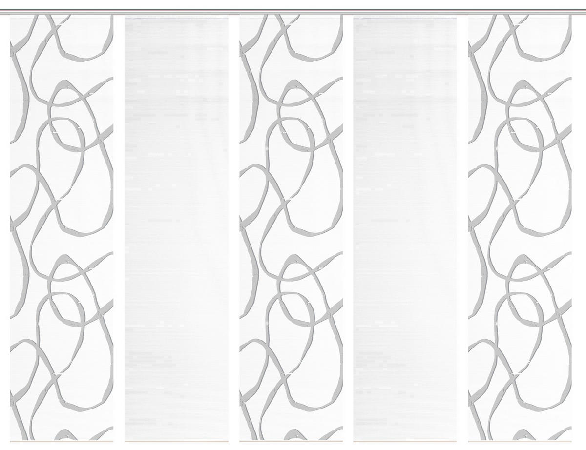 FLÄCHENVORHANG in Weiß, Grau Hochglanz blickdicht  - Grau Hochglanz/Weiß, KONVENTIONELL, Textil (60/260cm)