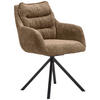 ARMLEHNSTUHL  in Stahl Chenille  - Schwarz/Braun, KONVENTIONELL, Textil/Metall (59/86/69,5cm) - Linea Natura