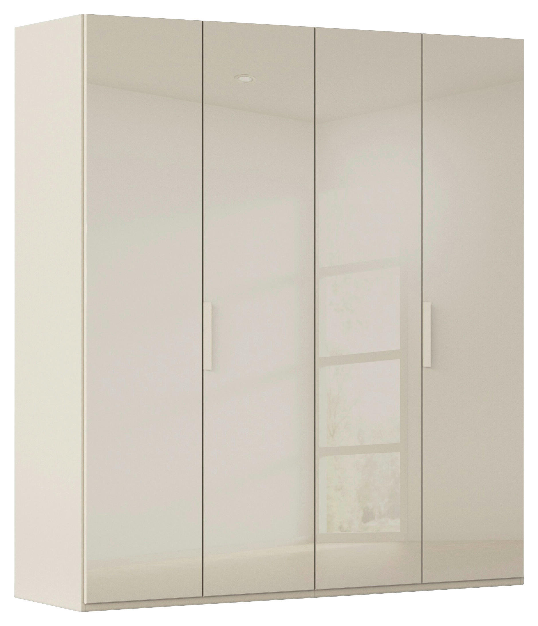 DREHTÜRENSCHRANK 201/235/61 cm,  in Champagner, 4-türig  - Champagner, Basics, Glas/Holzwerkstoff (201/235/61cm) - Novel
