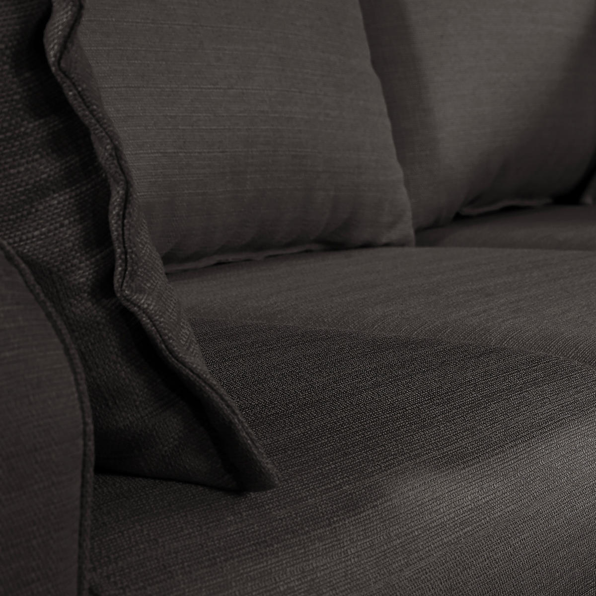 ECKSOFA Beata Dunkelgrau Mikrofaser  - Wengefarben/Dunkelgrau, Design, Holz/Textil (230/150cm) - Livetastic