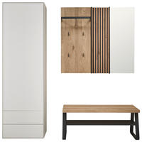 GARDEROBE 4-teilig  in 185/194/42 cm  - Eichefarben/Anthrazit, Design, Glas/Holz (185/194/42cm) - Johann Jakob